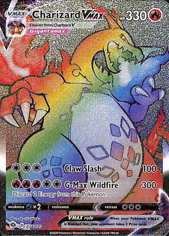 Pokemon TCG: Sword & Shield Champions Path 74/73 Charizard VMAX (Rainbow Rare) - Menjong