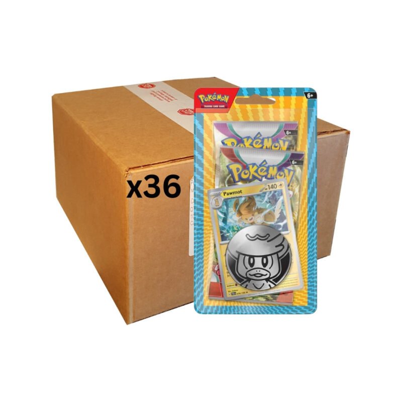 Pokemon TCG: Pawmot Card with 2 Booster Packs and Coin - Sealed Case of 36 - Menjong