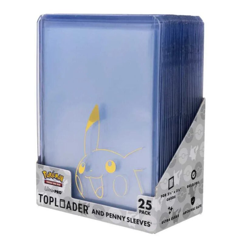 Pokemon TCG: Pikachu Toploader & Penny Sleeves Combo Pack (25 Pack) - Menjong