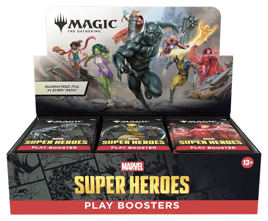 605d46a6b1afd112437c6ae79e3fa245 Magic The Gathering Marvel Super Heroes Play Booster Box - Menjong