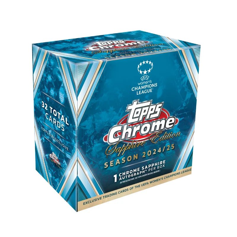 c171869e8892bc9e95a85f6af9febbcd-2 2024/25 Topps Chrome Sapphire UEFA Women's Champions League Soccer Hobby Box - Menjong