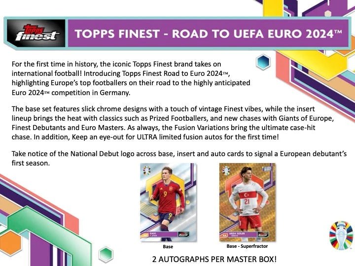 2024 Topps Finest Road to UEFA Euro Soccer Hobby Box - Menjong